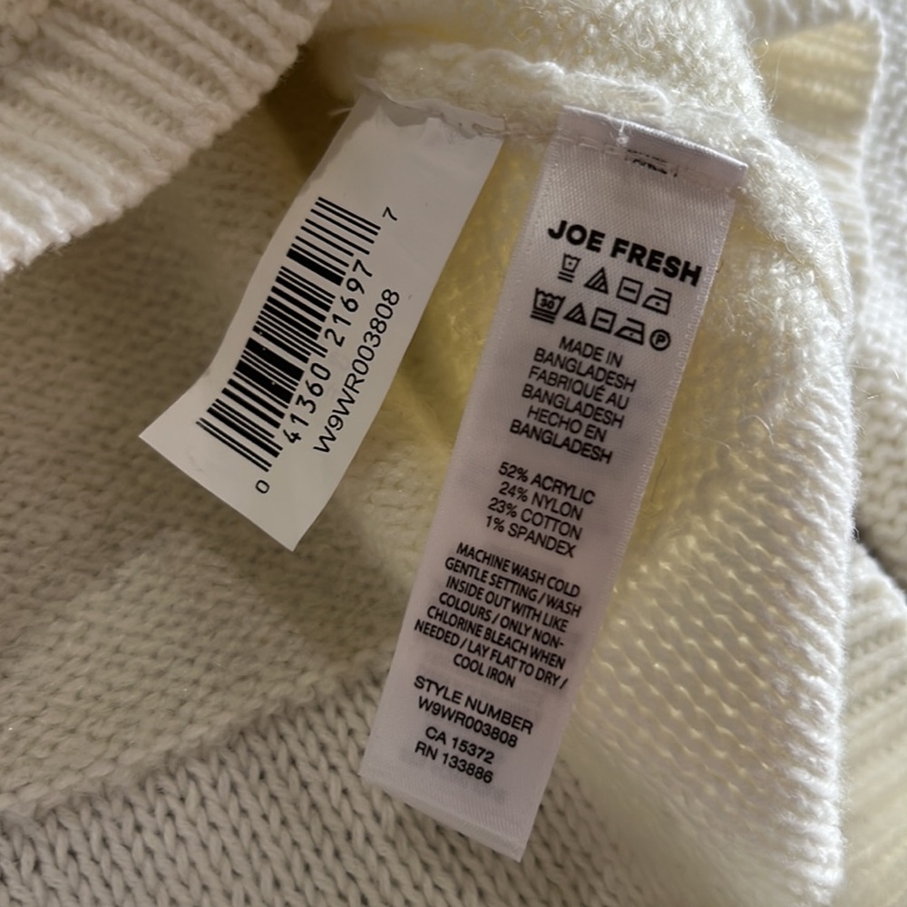 Joe Fresh White Striped Sweater Crewneck XS - Picture 5 of 11